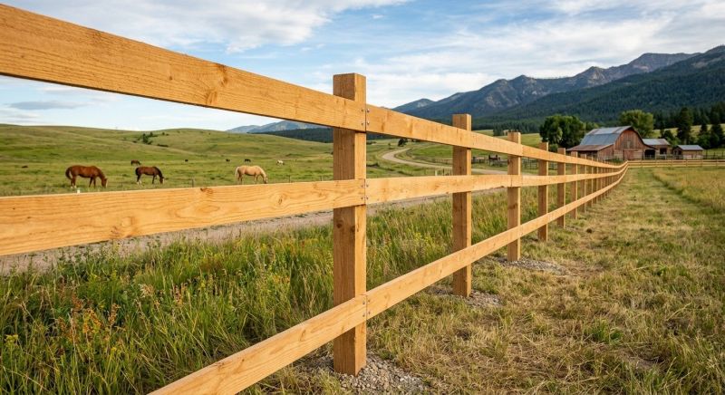 Wooden Farm Fence Installation in Pearland, TX